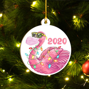 Funny Christmas Flamingo Ornaments Set, Flamingo Ho Ho Ornament Set, Funny Christmas Ornament Family Gift Idea