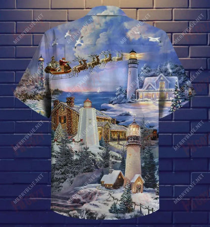 The Magical Light House Short Hawaiian Shirt Summer Hawaiian T Shirts Vintage Hawaiian Shirts Crazy Shirts Hawaii, Hawaiian Shirt Gift, Christmas Gift