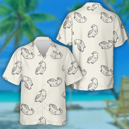 Funny Cute Little Eagle On Gray Background Hawaiian Shirt, Hawaiian Shirt Gift, Christmas Gift