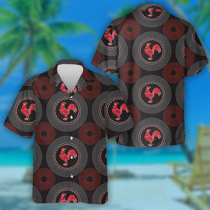 Red Chicken And The Community Circle Hawaiian Shirt,Hawaiian Shirt Gift, Christmas Gift
