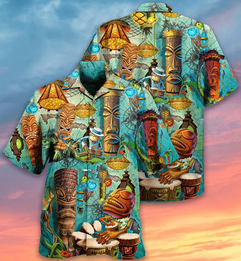 The Tiki Bar Is Open Awesome Background Design Hawaiian Shirt, Hawaiian Shirt Gift, Christmas Gift