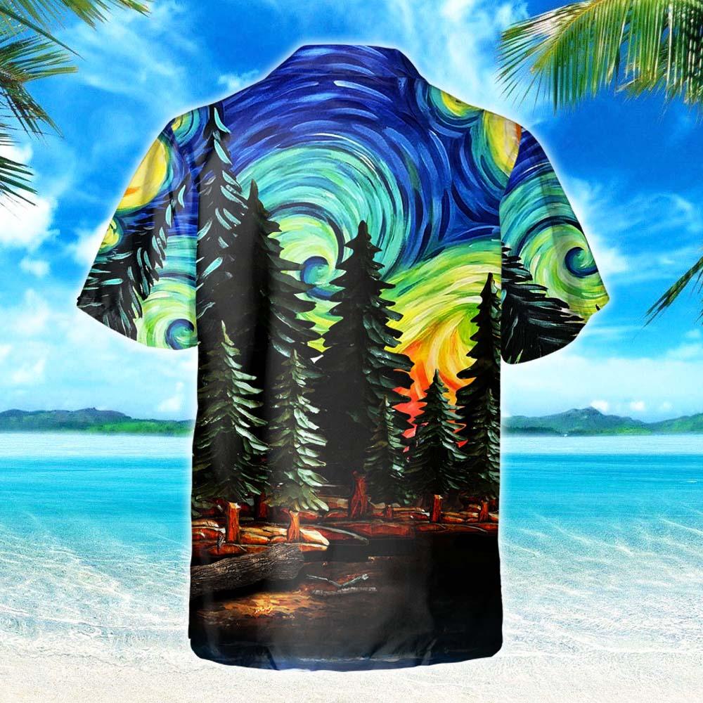 Camping Starry Night Hawaiian Shirt- Hawaiian Shirts -Hawaiian Shirt Gift, Christmas Gift
