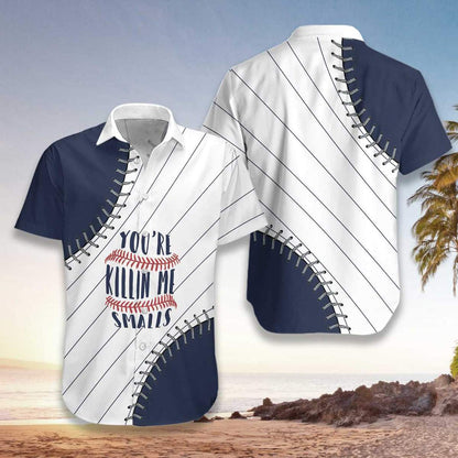 Baseball Lover Navy Blue Background Hawaiian Shirt, Hawaiian For Gift