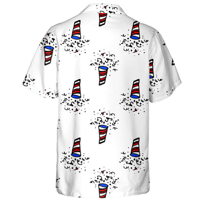Hand Drawn Firecrackers In The Colors Of American Flag Hawaiian Shirt, Hawaiian Shirt Gift, Christmas Gift