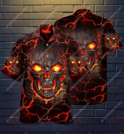 Time To Unleash A Little Hell Short Hawaiian Shirt Ocean Hawaiian T Shirts Tropical Shirts For Men Funny Hawaiian Shirts, Hawaiian Shirt Gift, Christmas Gift