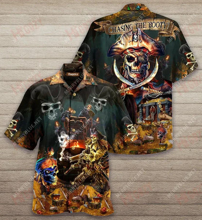 Just A Chasing Booty Life Unisex Short Sleeve Shirt Hobbies Hawaiian T Shirts Vintage Hawaiian Shirts Funny Hawaiian Shirts, Hawaiian Shirt Gift, Christmas Gift