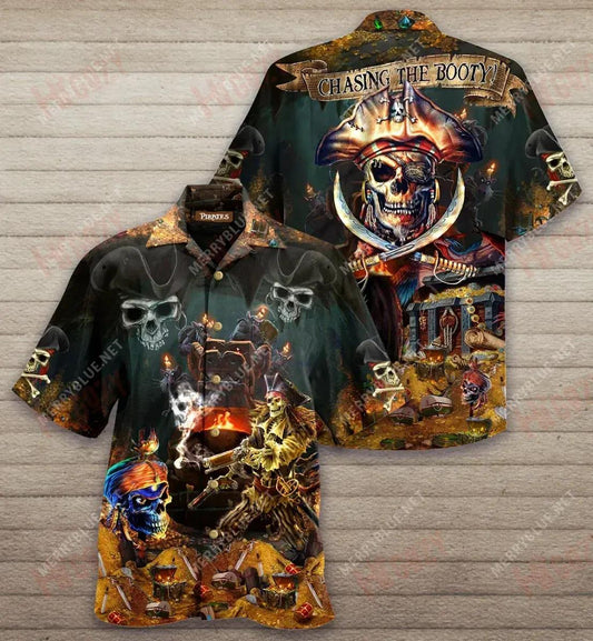 Just A Chasing Booty Life Unisex Short Sleeve Shirt Hobbies Hawaiian T Shirts Vintage Hawaiian Shirts Funny Hawaiian Shirts, Hawaiian Shirt Gift, Christmas Gift