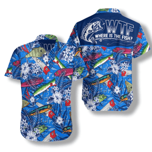 Where The Blue Fish Pattern Hawaiian Shirt, Hwaiian For Gift