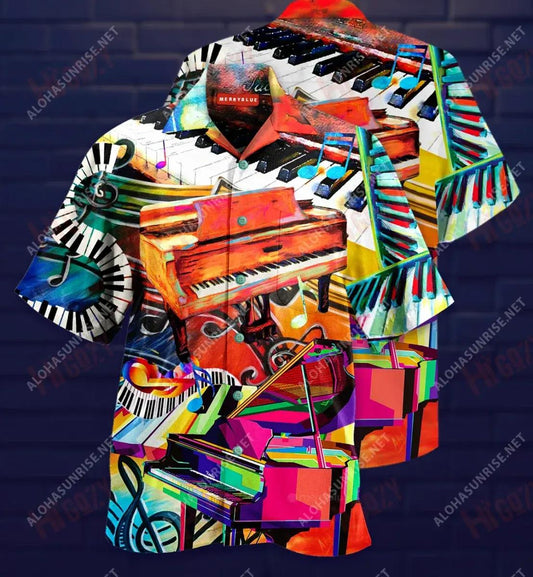 Where Words Fail Piano Speaks Unisex Short Sleeve Shirt Vacation Hawaiian T Shirts Hawaiian Crazy Shirts Hawaiian Shirt Pattern, Hawaiian Shirt Gift, Christmas Gift