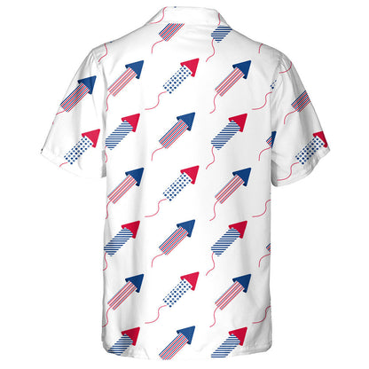 Digital USA Flag Fireworks Paper For Independence Day Hawaiian Shirt, Hawaiian Shirt Gift, Christmas Gift