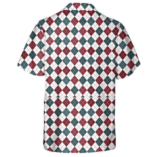 Creative American Flag Colors Pattern With Diamond Shapes Hawaiian Shirt, Hawaiian Shirt Gift, Christmas Gift