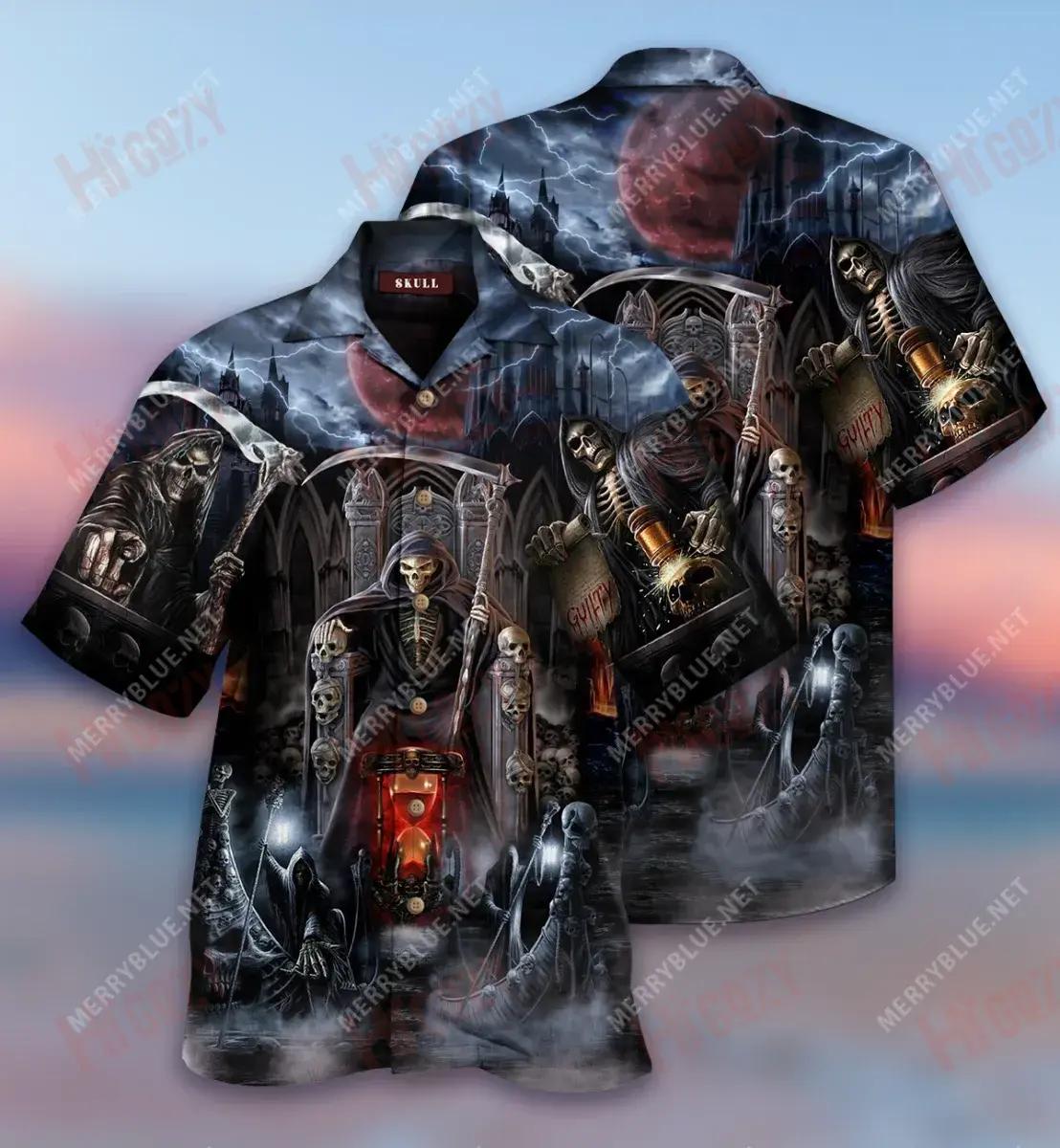And Death Will Have His Day Short Hawaiian Shirt Ocean Aloha Shirt Tactical Hawaiian Shirt Hawaiian Shirts For Men, Hawaiian Shirt Gift, Christmas Gift