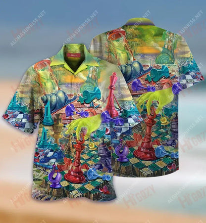 Magical Chess World Short Hawaiian Shirt Summer Hawaiian T Shirts Tactical Hawaiian Shirt Hawaiian Shirt Pattern, Hawaiian Shirt Gift, Christmas Gift