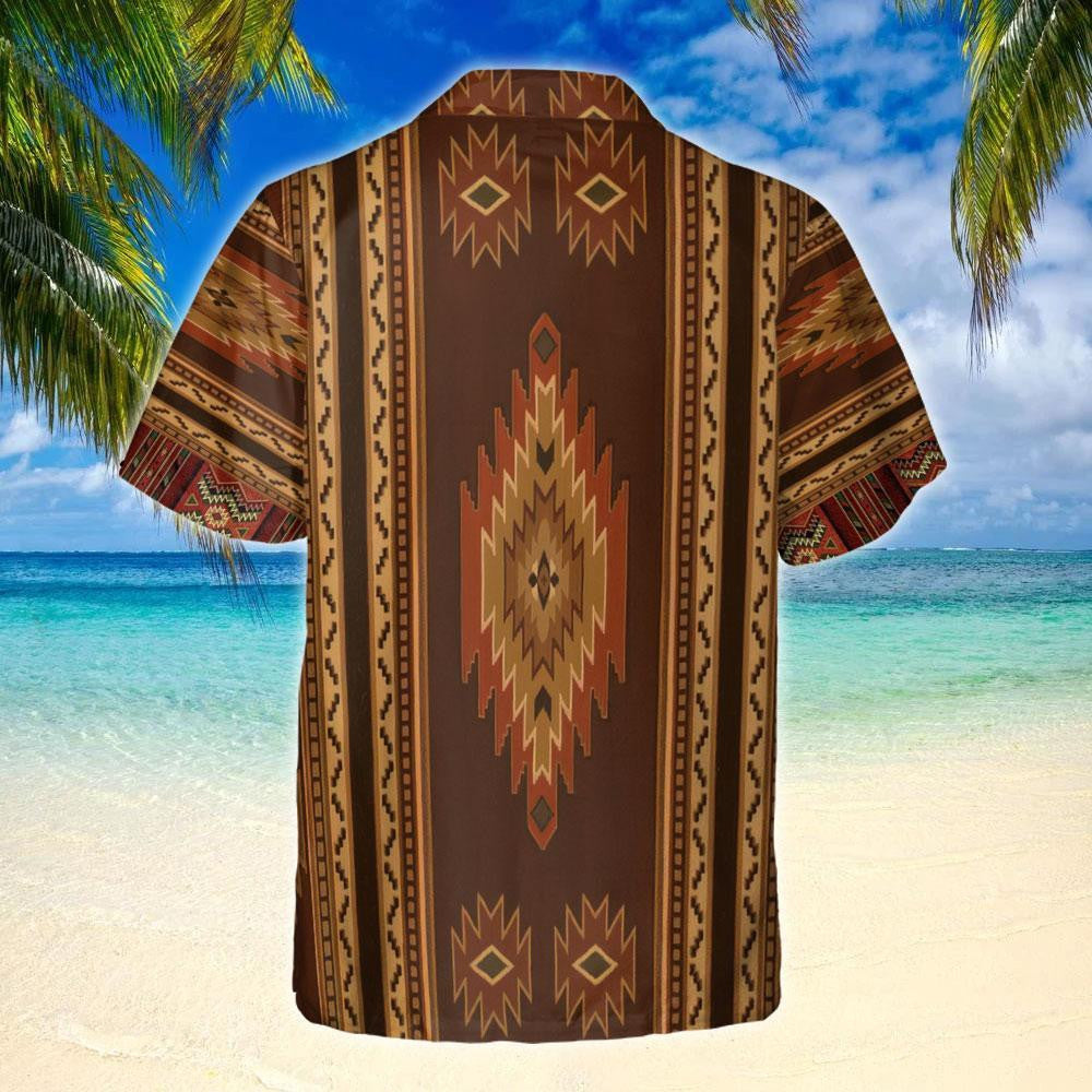 Texture Of Native American On Saddle Brown Design Hawaiian Shirt, Hawaiian Shirt Gift, Christmas Gift