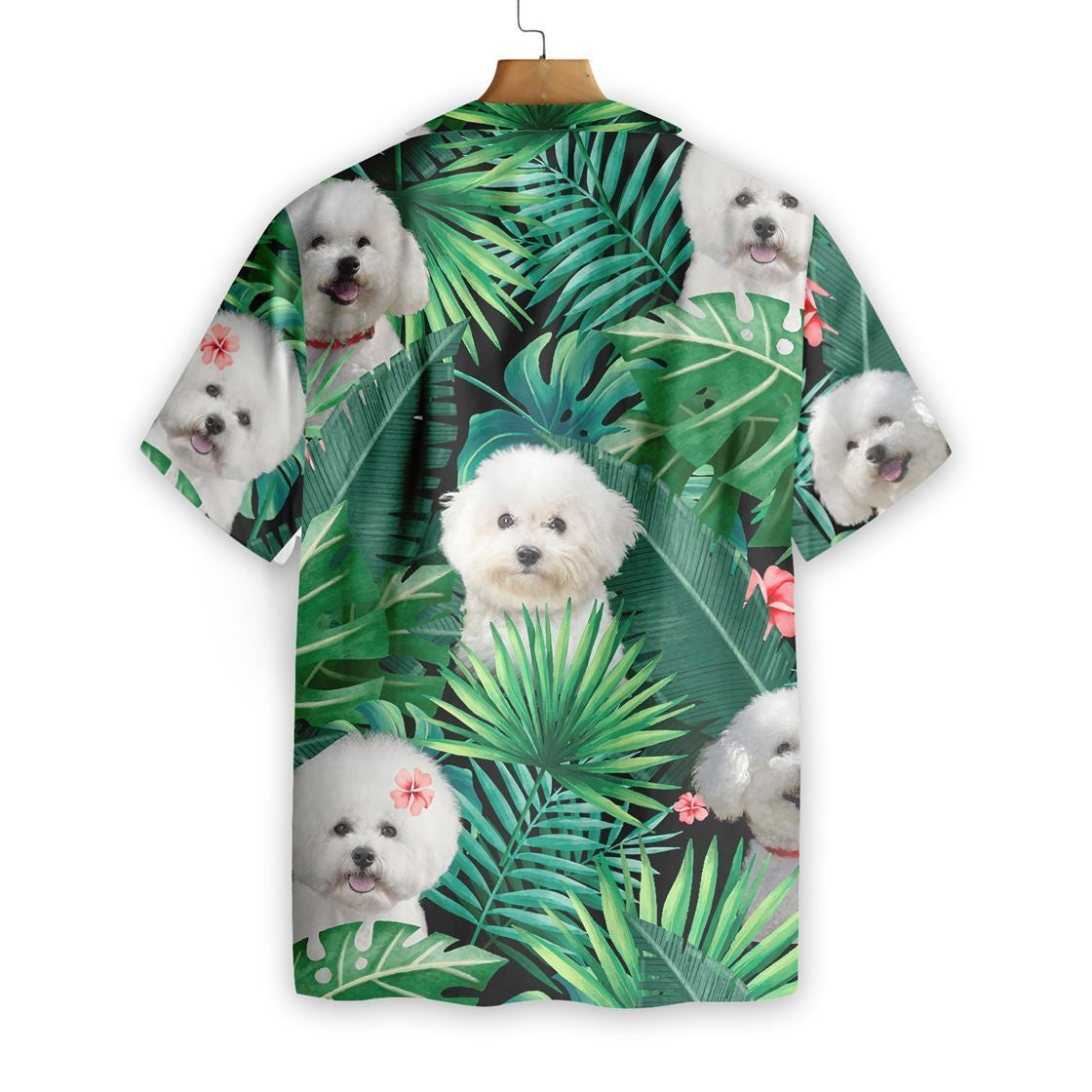 Tropical Bichon Frise Seamless Background Design Hawaiian Shirt,Hawaiian Shirt Gift, Christmas Gift
