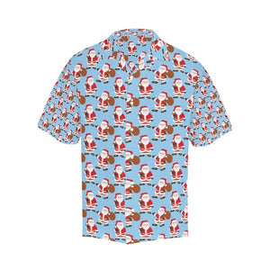 Cute Santa Claus With Gift Bag Christmas Themed Hawaiian Shirt, Hawaiian Shirt Gift, Christmas Gift