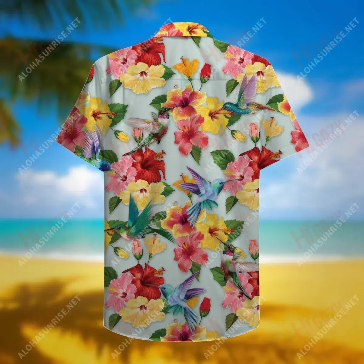Hummingbird Unisex Short Sleeve Shirt Summer Hawaiian T Shirts Tactical Hawaiian Shirt Hawaiian Shirt Pattern, Hawaiian Shirt Gift, Christmas Gift