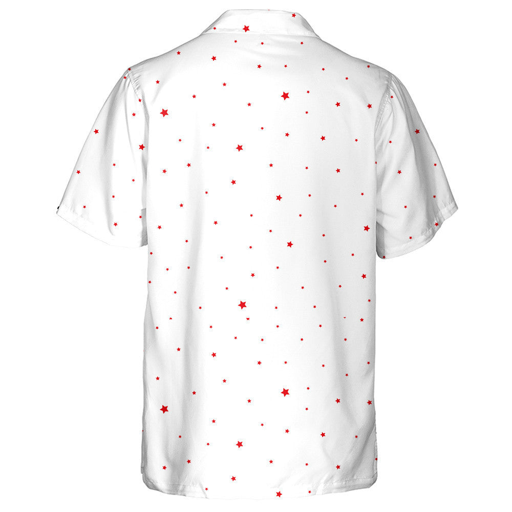Mini Stars In Red And White Pattern Patriotic Hawaiian Shirt, Hawaiian Shirt Gift, Christmas Gift