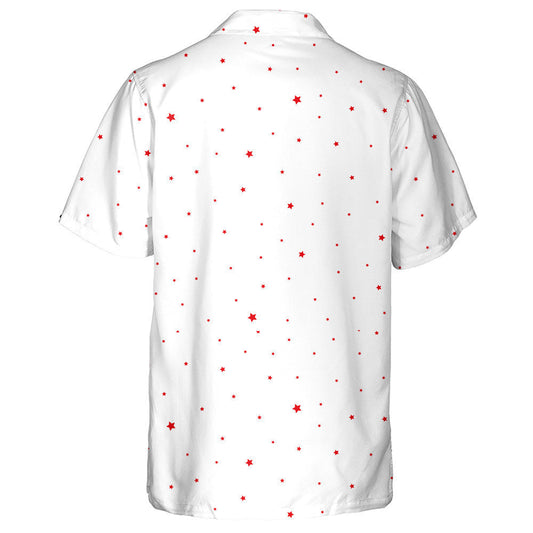 Mini Stars In Red And White Pattern Patriotic Hawaiian Shirt, Hawaiian Shirt Gift, Christmas Gift