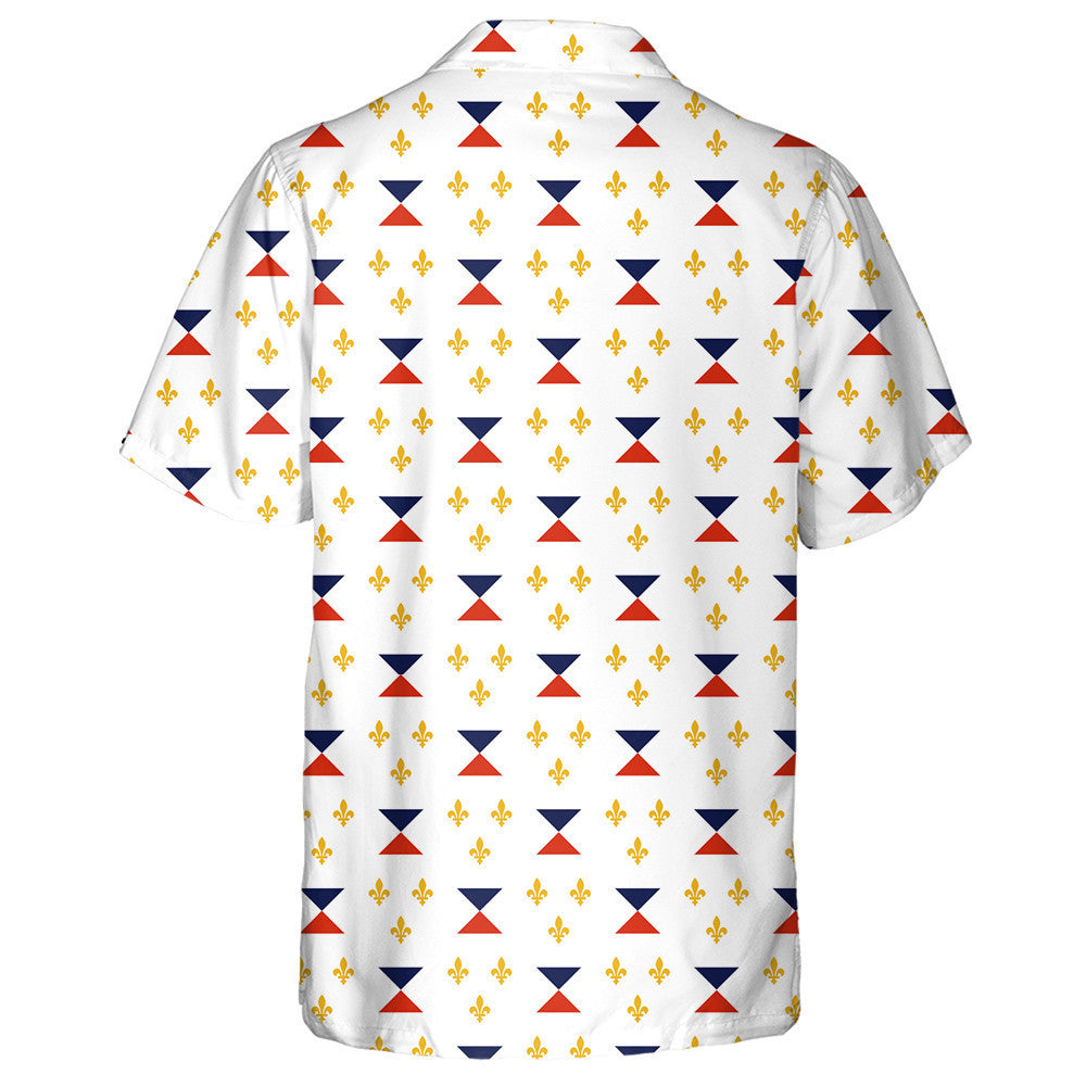 Classic Blue And Red New Orleans Flag Illustration Hawaiian Shirt, Hawaiian Shirt Gift, Christmas Gift