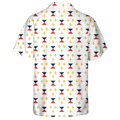 Classic Blue And Red New Orleans Flag Illustration Hawaiian Shirt, Hawaiian Shirt Gift, Christmas Gift