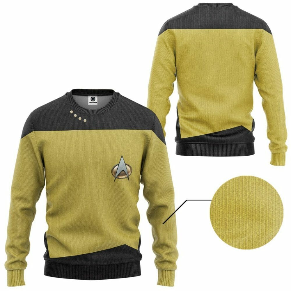 3D Star Trek The Next Generation 1987 1994 Yellow Custom Tshirt Hoodie Apparel