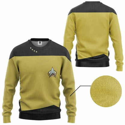 3D Star Trek The Next Generation 1987 1994 Yellow Custom Tshirt Hoodie Apparel