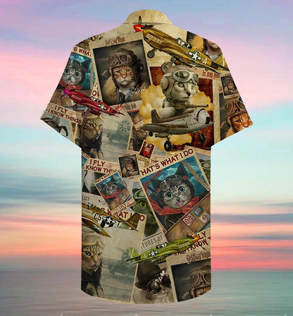 Cute Cats Amazing Pilot Cat What I Do Hawaiian Shirt, Hawaiian Shirt Gift, Christmas Gift