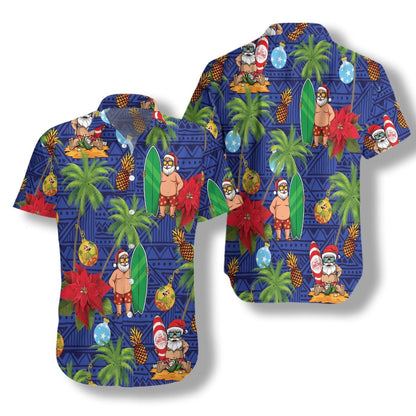 Santa Claus With Pineapple Design Hawaiian Shirt, Hawaiian Shirt Gift, Christmas Gift