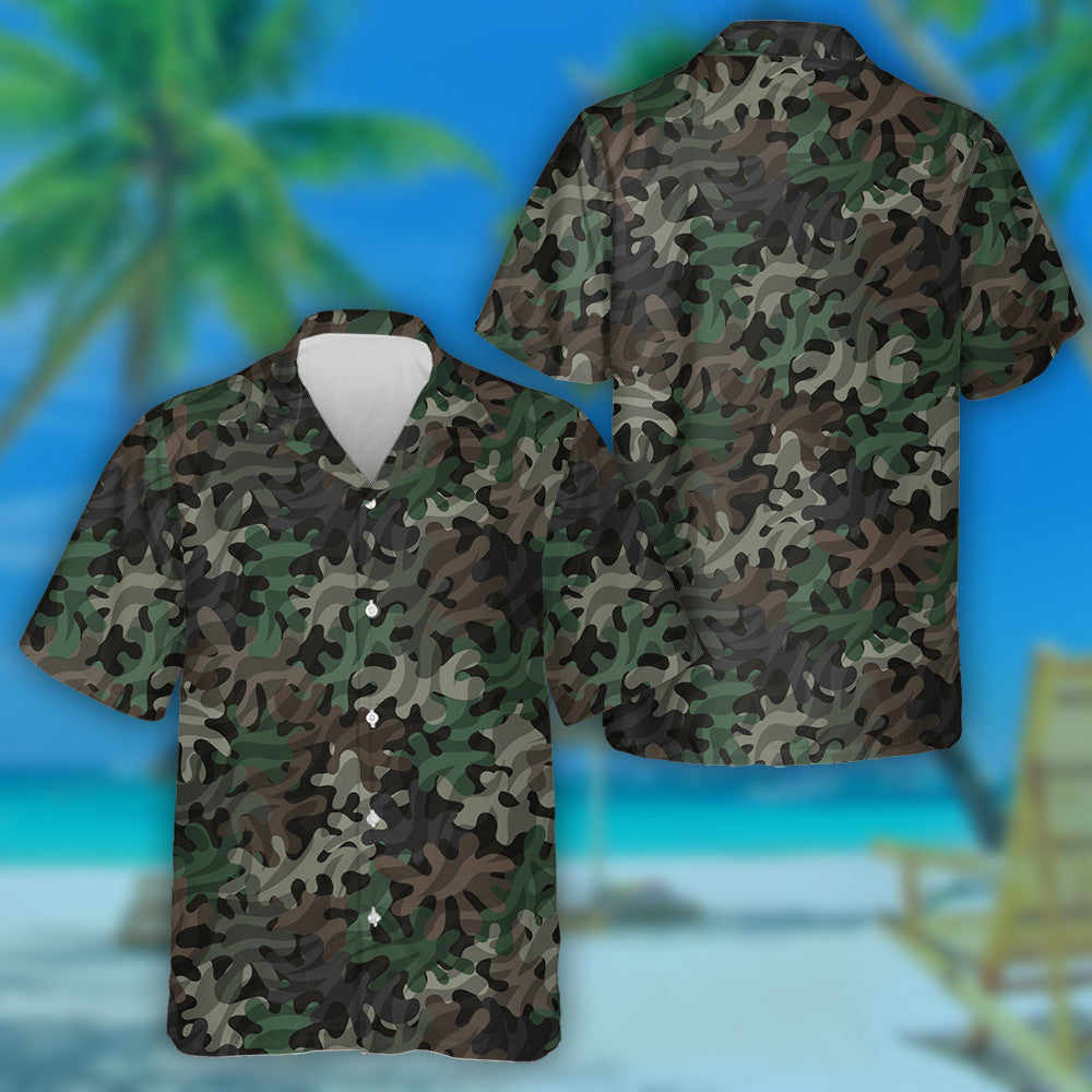 Monochrome Coral Reef Camo Zebra Skin Pattern Hawaiian Shirt, Hawaiian Shirt Gift, Christmas Gift