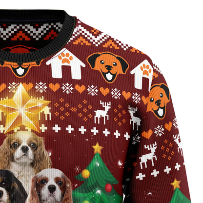 Cavalier King Charles Spaniel Pine Tree Ugly Christmas Sweater,Christmas Gift,Gift Christmas 2024