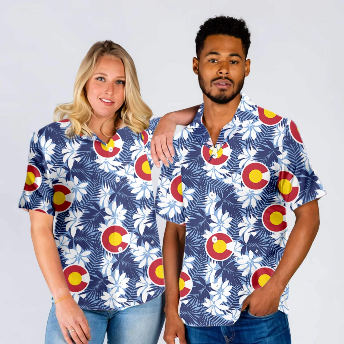 Proud Of Colorado Flag Seamless Pattern USA Hawaiian Shirt, Hawaiian Shirt Gift, Christmas Gift
