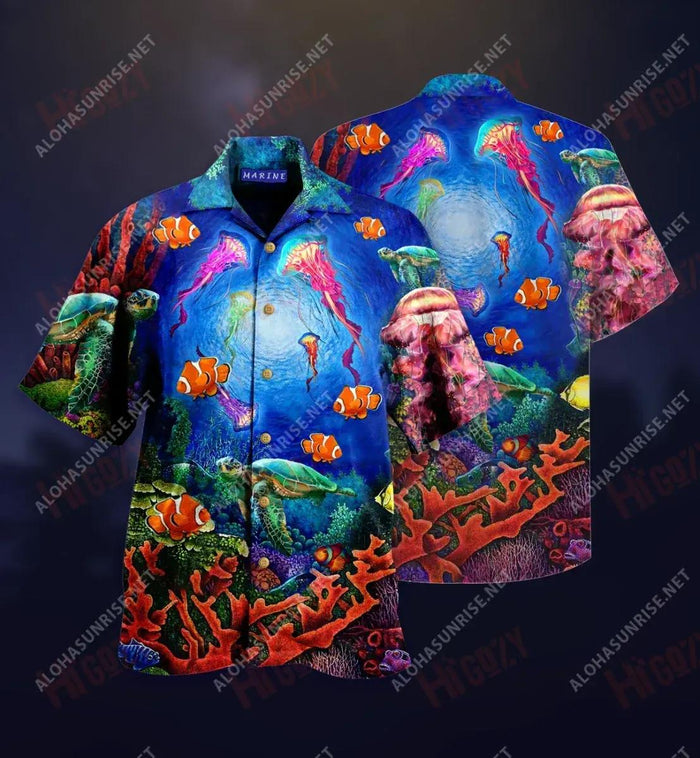 Wonderful Under Water World Short Hawaiian Shirt Hobbies Hawaiian T Shirts Tactical Hawaiian Shirt Hawaiian Shirts For Men, Hawaiian Shirt Gift, Christmas Gift