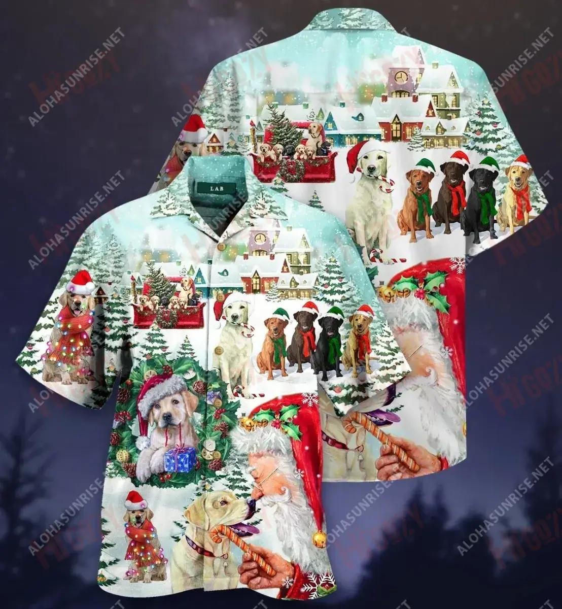 Labrador Retriever Christmas Unisex Hawaiian Shirt Hobbies Short Sleeve Best Hawaiian Shirts Hawaiian Shirt Pattern, Hawaiian Shirt Gift, Christmas Gift