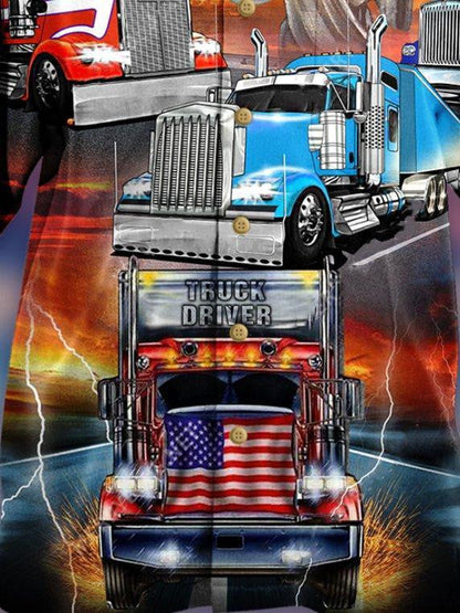 Truck Driver Crazy Background Design Hawaiian Shirt, Hawaiian For Gift