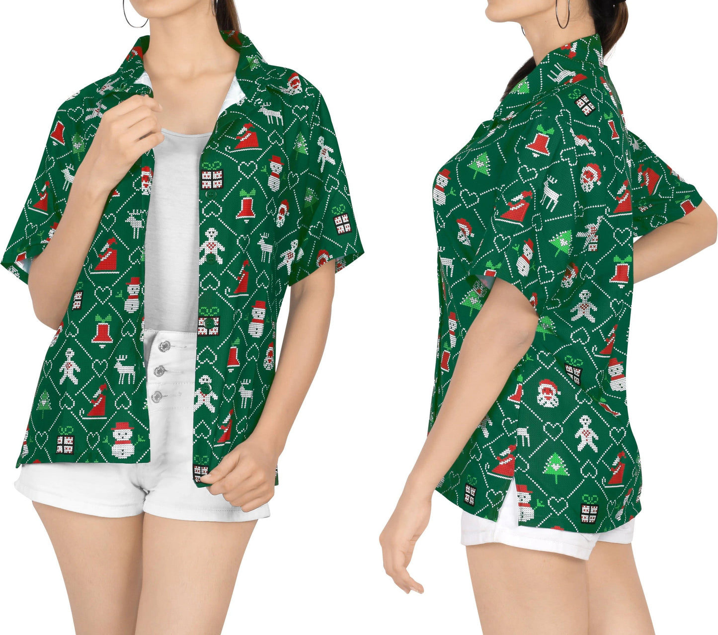 Dark Green Time Of Christmas Design Hawaiian Shirt,Hawaiian Shirt Gift, Christmas Gift