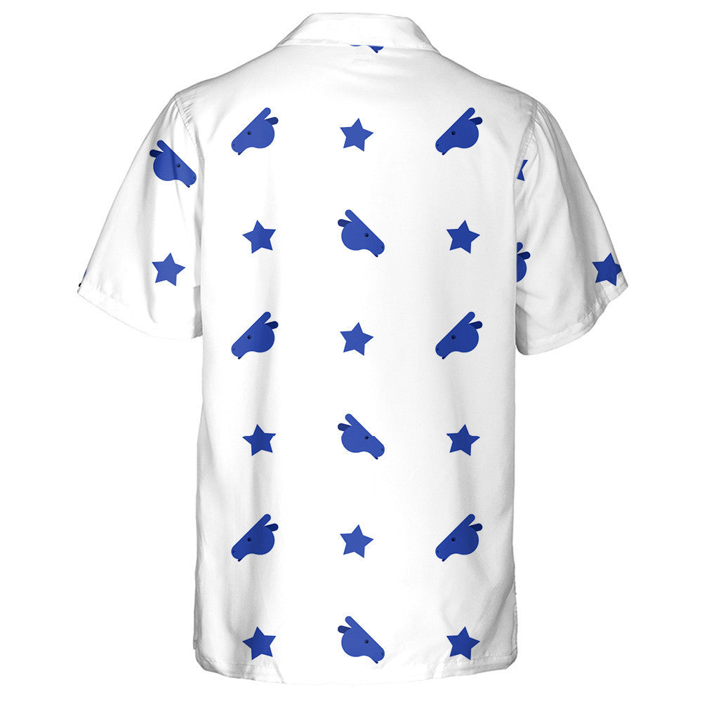 Blue Donkey Democrat Party Pattern On White Background Hawaiian Shirt, Hawaiian Shirt Gift, Christmas Gift