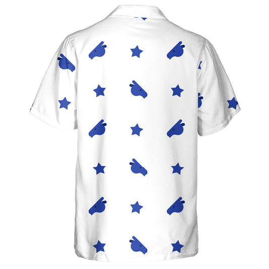 Blue Donkey Democrat Party Pattern On White Background Hawaiian Shirt, Hawaiian Shirt Gift, Christmas Gift