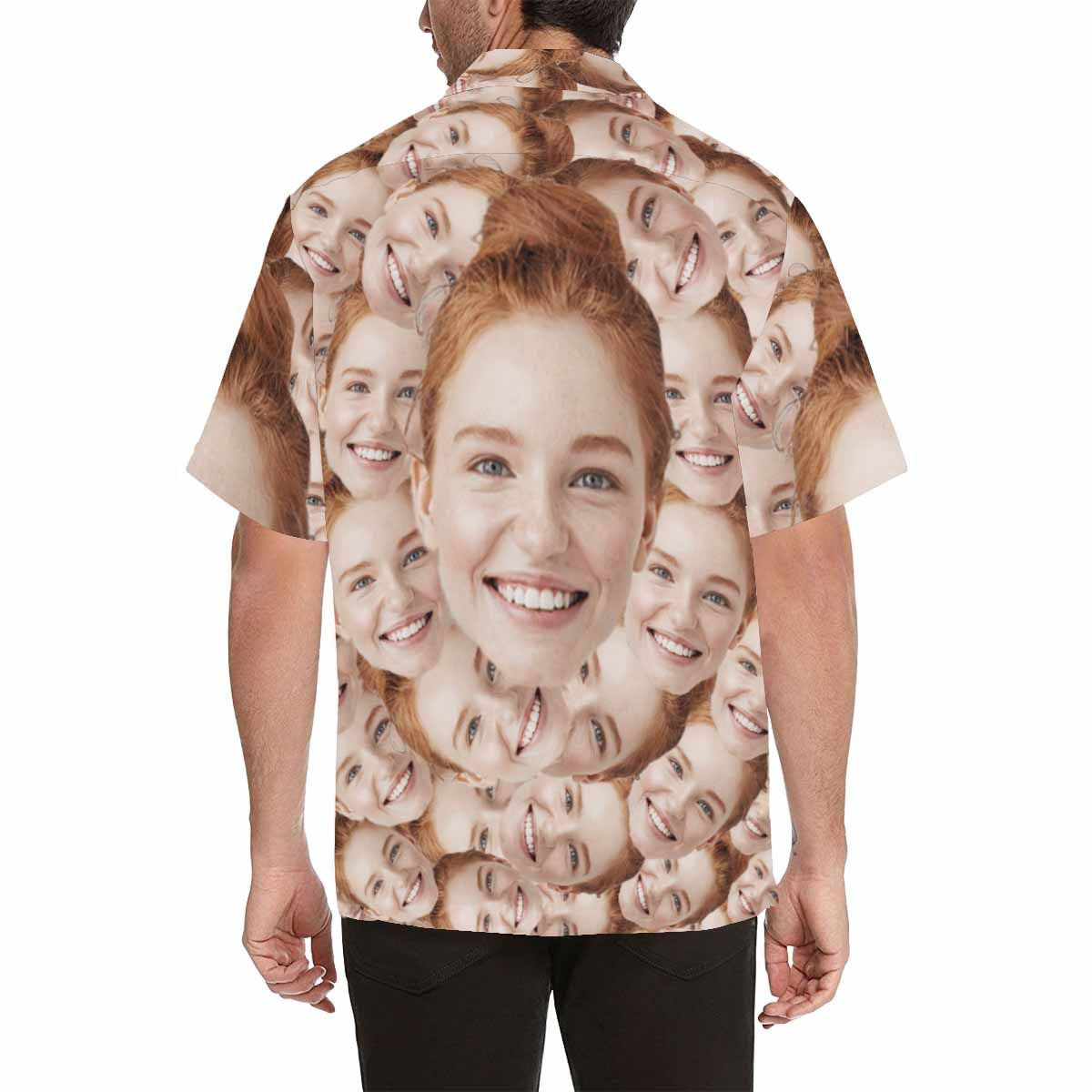 Custom Girlfriend Face Seamless Men's All Over Print Hawaiian Shirt, Hawaiian Shirt Gift, Christmas Gift