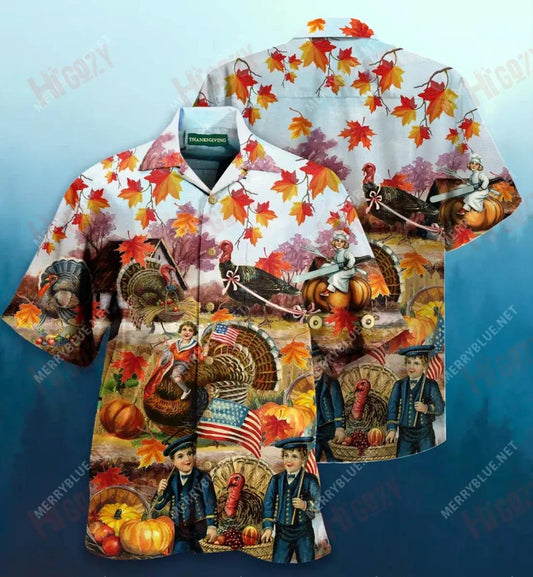 Give Thanks Thanksgiving 2020 Short Hawaiian Shirt Ocean Aloha Shirt Tactical Hawaiian Shirt Funny Hawaiian Shirts, Hawaiian Shirt Gift, Christmas Gift