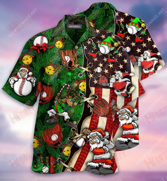 Baseball Xmas Short Hawaiian Shirt Hobbies Aloha Shirt Best Hawaiian Shirts Hawaiian Shirts For Women, Hawaiian Shirt Gift, Christmas Gift