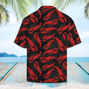 Amazing Red And Black Lobster Pattern Hawaiian Shirt, Hawaiian For Gift