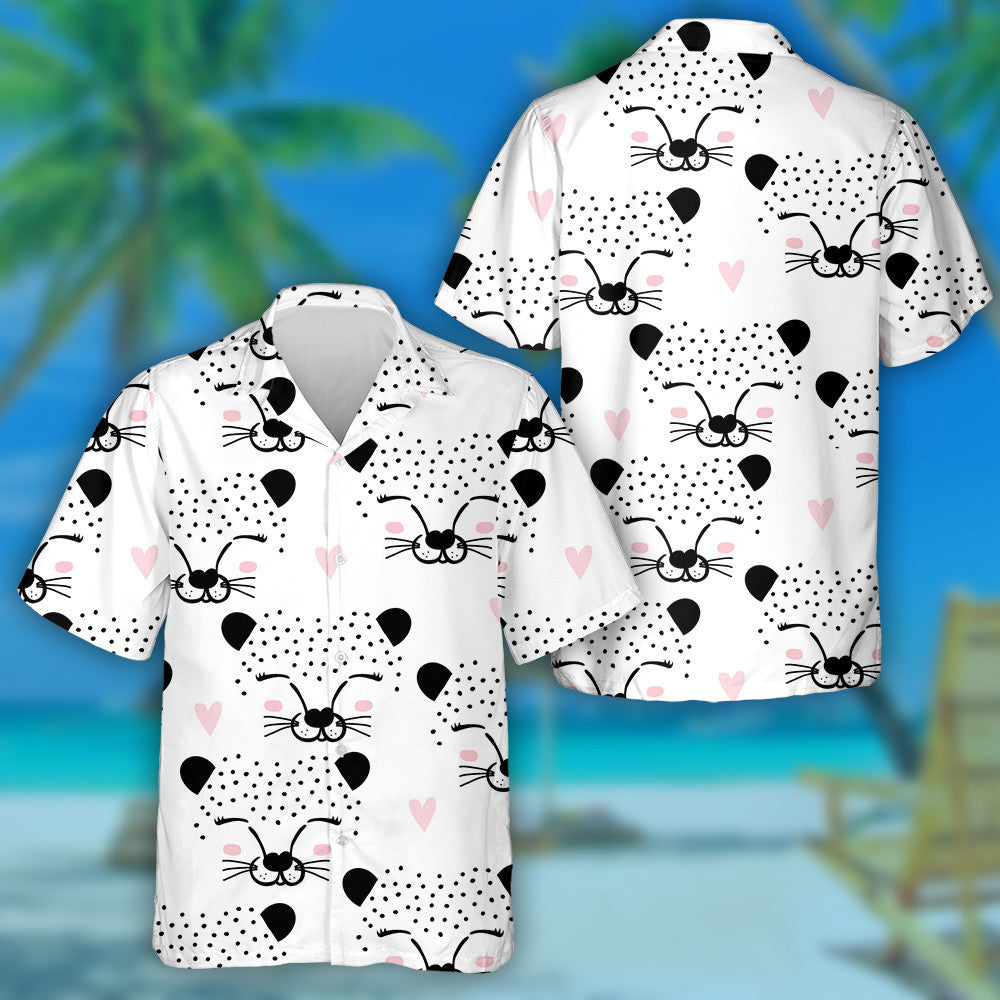 Pink Heart And Face Of Leopard With Spotted Hawaiian Shirt, Hawaiian Shirt Gift, Christmas Gift
