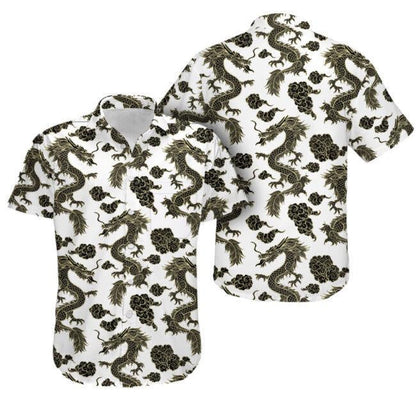 Dragon Lover On White Background Hawaiian Shirt, Hawaiian Shirt Gift, Christmas Gift