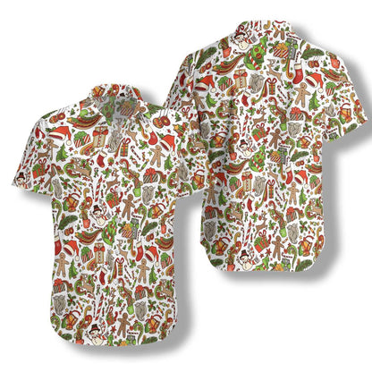 Frohe Weihnachten auf weißem Hintergrund Muster Hawaiihemd, Hawaiihemd Geschenk, Weihnachtsgeschenk