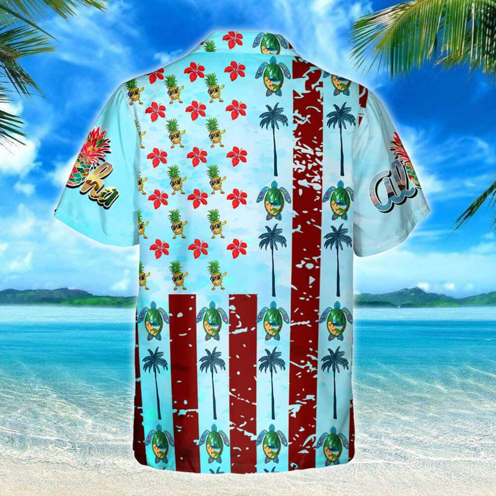 Aloha Summer Vibes Tropical Plants On Blue Background Hawaiian Shirt, Hawaiian Shirt Gift, Christmas Gift
