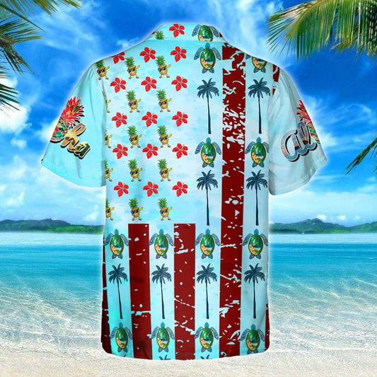 Aloha Summer Vibes Tropical Plants On Blue Background Hawaiian Shirt, Hawaiian Shirt Gift, Christmas Gift