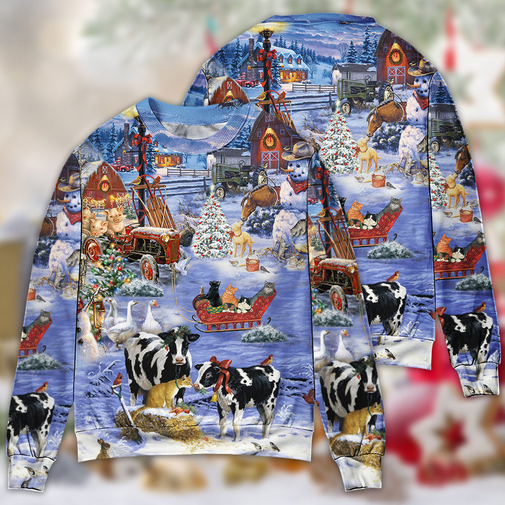 Christmas Love Farm Happy Life Ugly Christmas Sweater, Christmas Ugly Sweater, Christmas Gift, Gift Christmas 2024