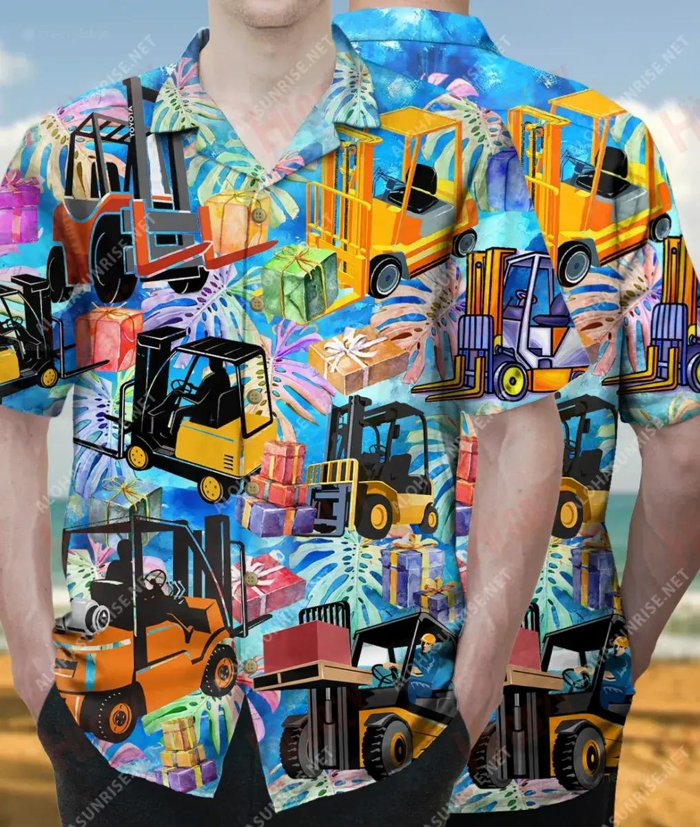 Forklift Truck This Is How I Lift Unisex Hawaiian Shirt Vacation Short Sleeve Best Hawaiian Shirts Funny Hawaiian Shirts, Hawaiian Shirt Gift, Christmas Gift