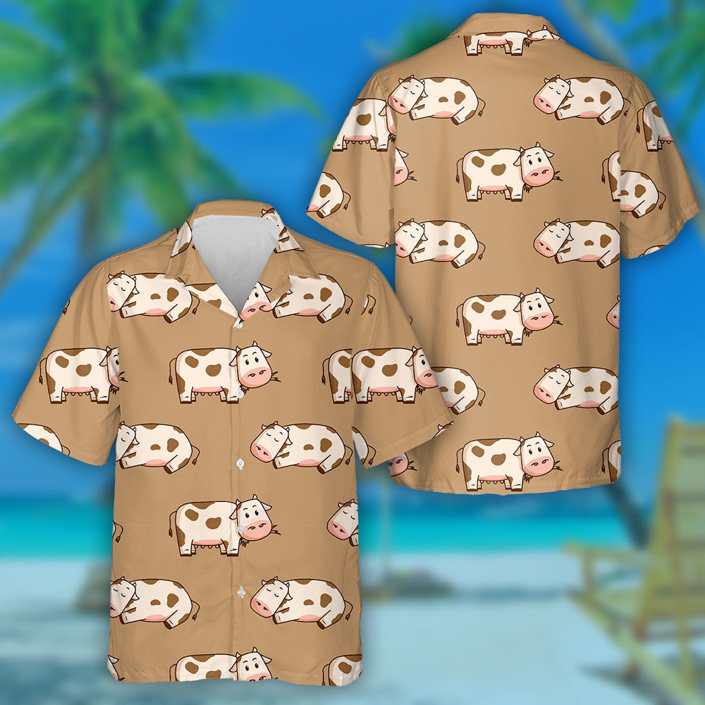 Let's Drink Milk Cow And Milk Bucket Hawaiian Shirt, Hawaiian Shirt Gift, Christmas Gift